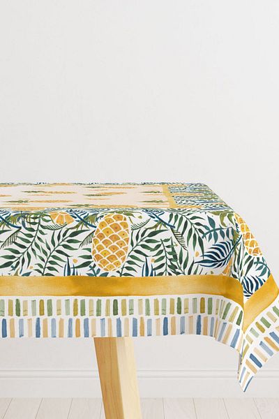 Podiumtex Față de masă din Gabardină cu Motiv Ananas - Rezistent la pete după spălare