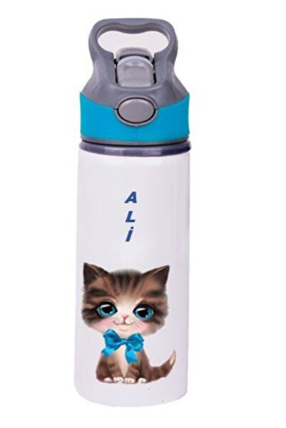 LADİJİTAL BASKI ÇÖZÜMLERİ زجاجة مياه مطبوعة ملونة مع القش