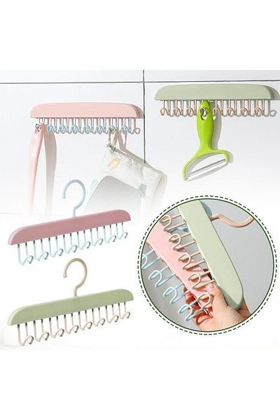 optana In-Cabinet Hanger Organizer Kitchen Bathroom Multi-Purpose Organizer Hanger Shawl Tie Hat Jewelry