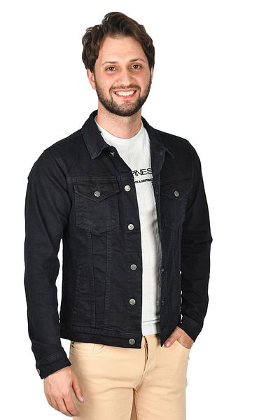 DeepSEA Мъжки тъмносини дънкови палта Laser Slim Fit Lycra 2201006