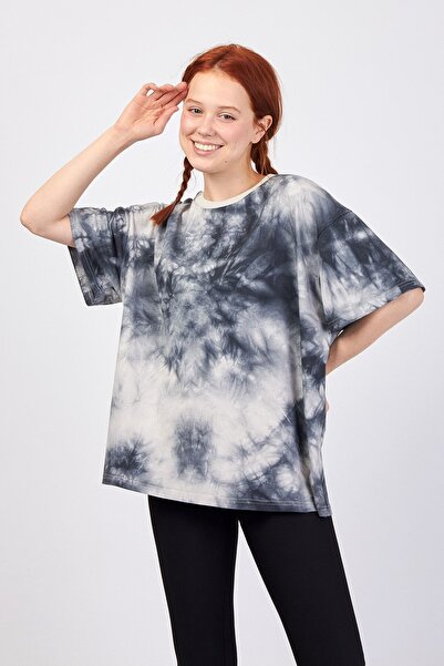 KALIBASIC %100 Koton Unisex Oversize Bisiklet Yaka Tişört