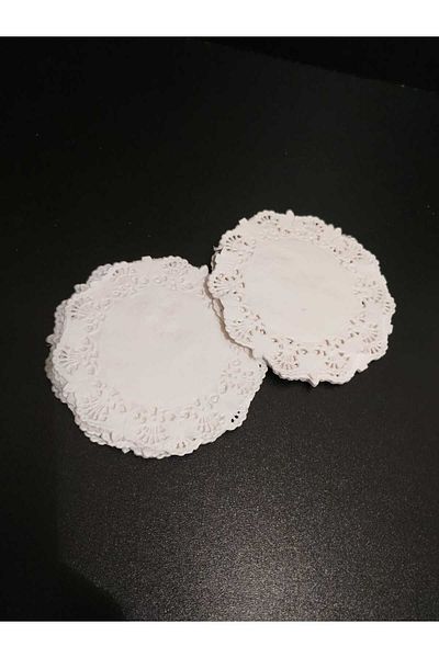 giderioss 50 Τεμάχια Δαντελένια Χάρτινα Πιατάκια - 12 cm Κούπα Σουβέρ