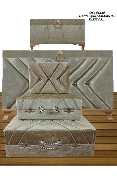 Sonem Çeyiz Sandık Gelin Damat Bavul Çanta Nişan Çeyiz Sandığı 5li 0572