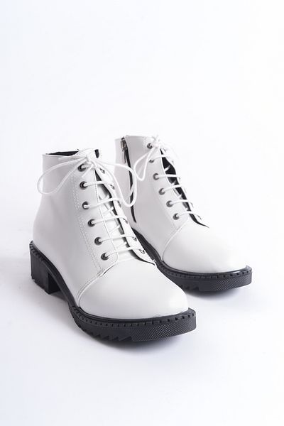 Santamarina Γυναικείες αδιάβροχες μπότες Rosa White Skin Lace Up