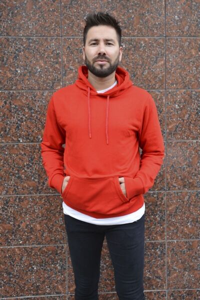 HUMEN Hanorac roșu unisex pentru bărbați