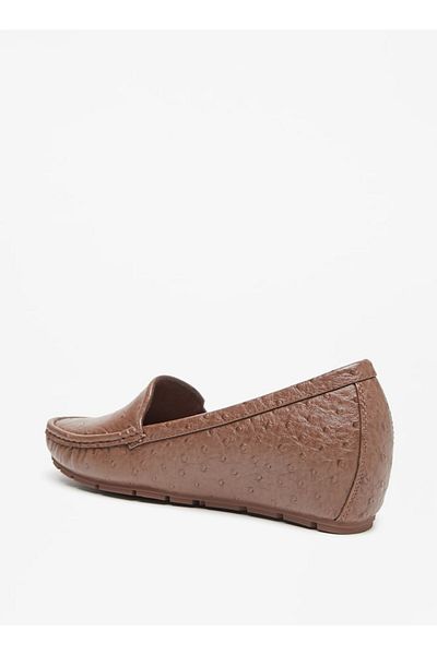 Flora Bella by Shoexpress Flora Bella Textured Slip-On Wedge-Heeled Moccasins
