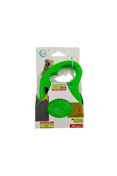 Ans Green 3 Meter Automatic Roller Dog Walking Collar