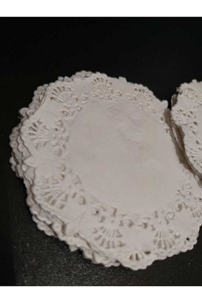 giderioss 50 Τεμάχια Δαντελένια Χάρτινα Πιατάκια - 12 cm Κούπα Σουβέρ