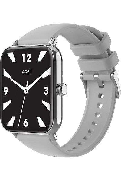 X.Cell G8 Talk Smart Watch, O2 Monitoring, Calls, IP67 Water Resistant, 1-Week Battery, iOS/Android, Gray