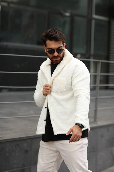 OTAKU Ζακέτα Unisex Λευκή Λούτρινη Fleece