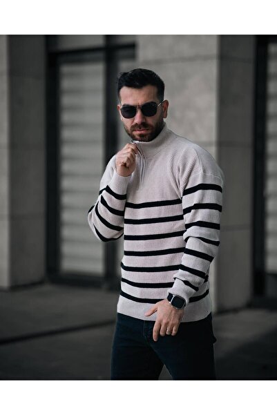 mayastyle Чоловічий трикотажний светр у смужку