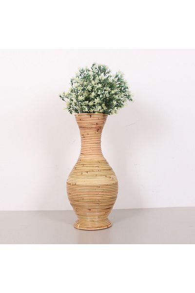 Mylamp Διακοσμητικό Βάζο Bingül Natural Rattan 24x50 cm