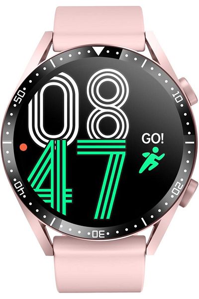X.Cell Classic 3 Talk Lite Smartwatch, HR/BP/Oxygen Monitor, Call Function, IP67, 1-Week Battery, Pink