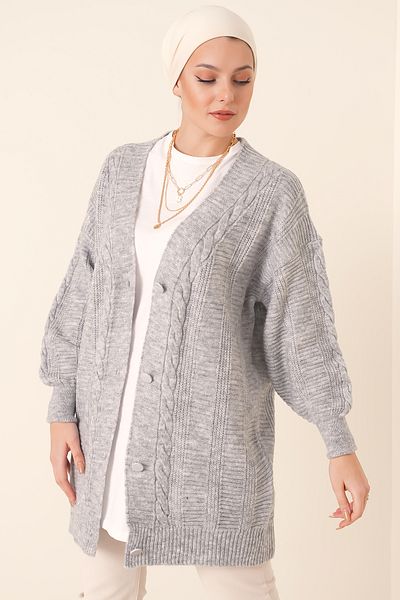 Bigdart 15768 Hijab-Strickjacke – Grau
