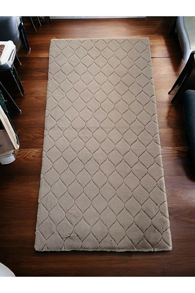 Prizma Comfort Diamond No:2 - Washable Single Bath Rug and Mat |   Gray - (75X110) cm