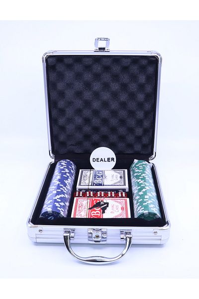 Otantik 100 Chip Poker Game Set with Metal Bag