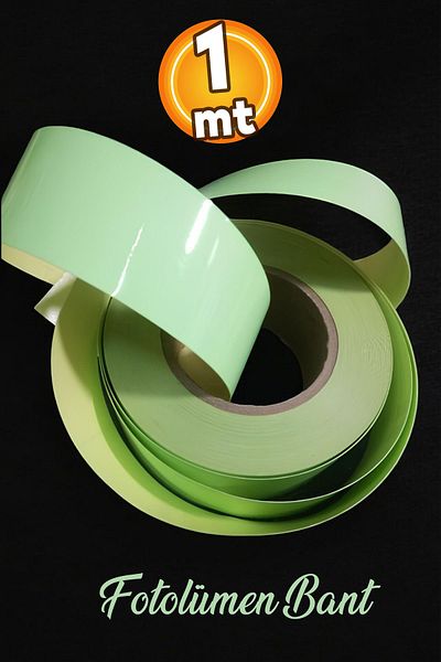 Badem10 Green Phosphorescent Reflective Strip Tape - 5 cm 1 Meter Night Glowing Warning Tape