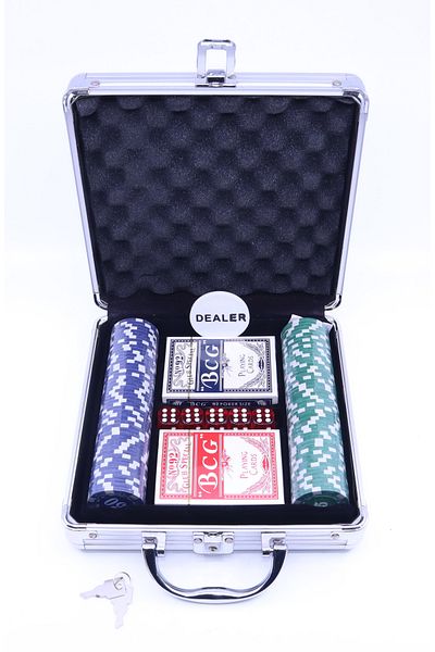 Otantik 100 Chip Poker Game Set with Metal Bag