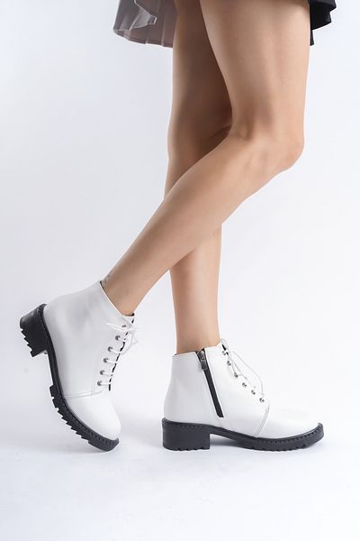 Santamarina Γυναικείες αδιάβροχες μπότες Rosa White Skin Lace Up