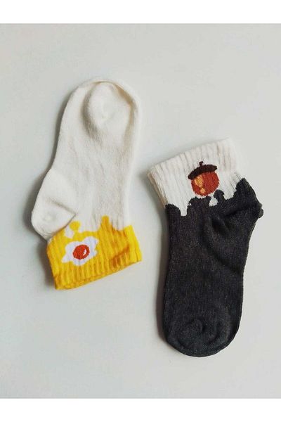 GÇO 2 чифта цветни памучни чорапи за деца 7-8 години
