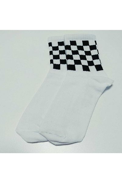 GÇO 2 чифта чорапи до глезена с шахматна шарка