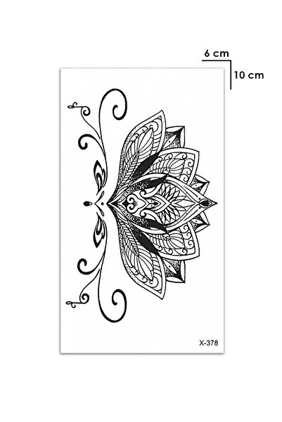 Hilvera Hint Motifli Lotus Çiçeği Kalça Bel Geçici Dövme Tattoo