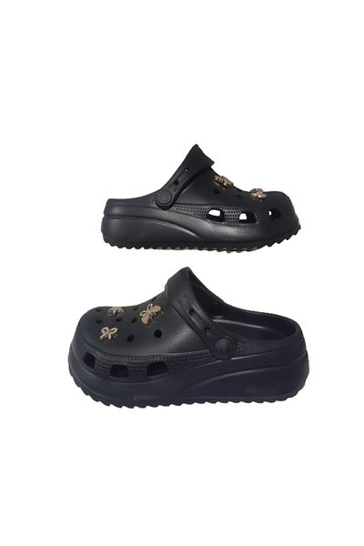 Akınal Bella Orthopedic Sole Black Stone Girls' Slippers - Daily Stylish Akb32-659