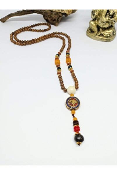 mama india alaçatı Buddha'nın Gözü Sembollü Mala Kolye