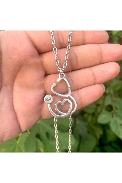 oldskoolbutik Steteskop Gümüş Kolye