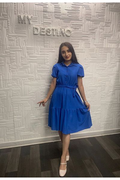 My Destino Bürümcük Knee Length Gathered Dress