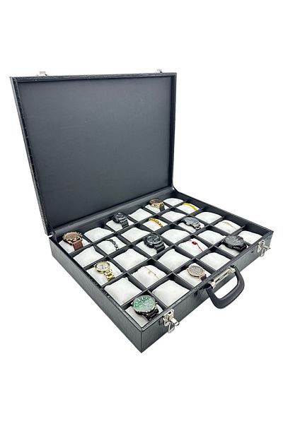 kutuveaksesuar Watch Bag 30 Pieces Patent Leather with Black Handles