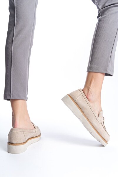 Limeo Кремові замшеві туфлі з бантом жіночі повсякденні мокасини з високою підошвою Єва