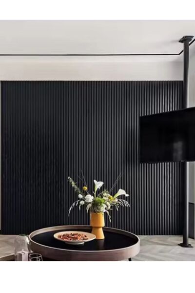 dekorafence Duvar Paneli Duvar Çıtası Duvar Lambiri Kanallı Siyah