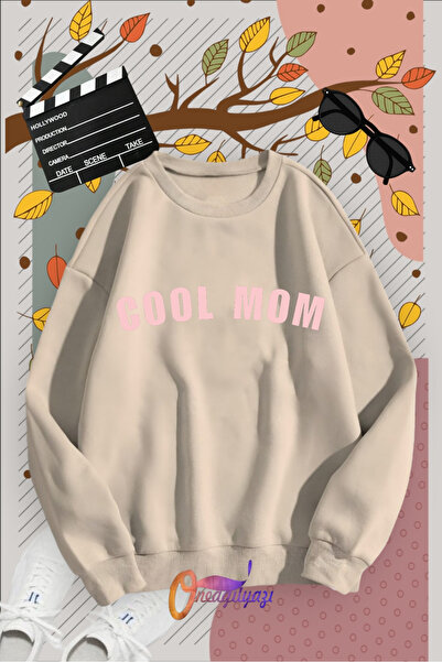 oneagılyazı Cool Mom - cu imprimeu guler rotund Swea tricou