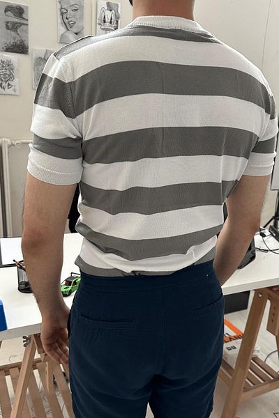 COOL TARZ Ανδρικό πλεκτό μπλουζάκι Color Block με στρογγυλή λαιμόκοψη