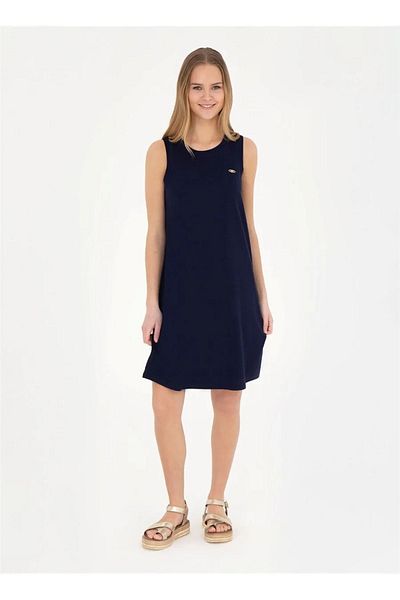 U.S. Polo Assn. BAZA. Polo Assn. Rochie scurtă de damă bleumarin - Decolteu triplu FORE-IY24 DMLS