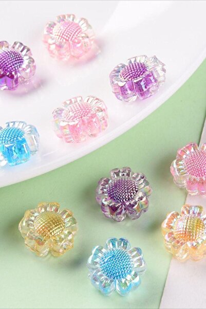 312 KONSEPT 10 margele acrilice cu margarete de culori mixte cu 16 mm Janjan ...