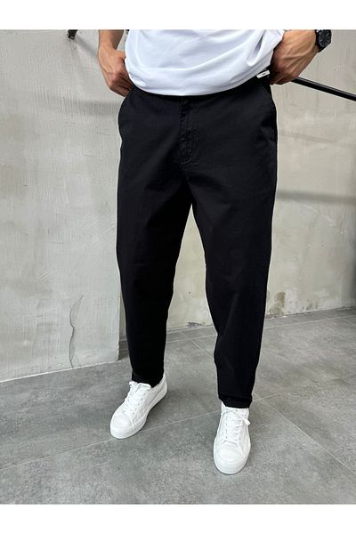 DİFRANSEL Black Cotton Cotton Pants