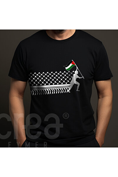 Crea Eymer Wear Μπλουζάκι Palestine Printed Premium Crew Neck 100% βαμβάκι