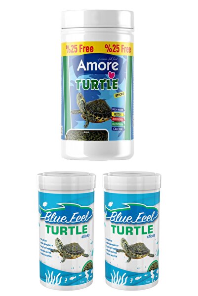 AMORE Turtle Food Sticks 125ml, Bluefeel 2x100ml Su Kaplumbağası Yüzen Yemi