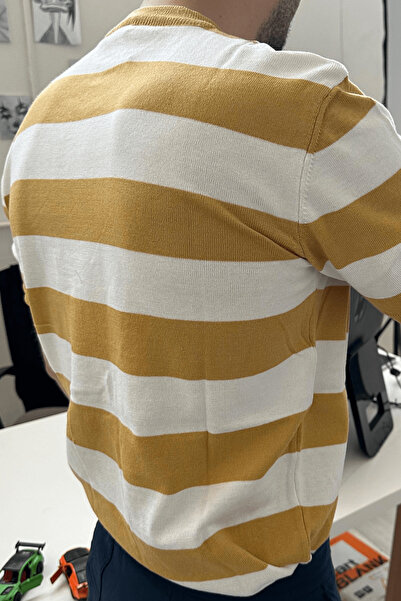 Tarz Cool Ανδρικό πλεκτό μπλουζάκι Color Block με στρογγυλή λαιμόκοψη