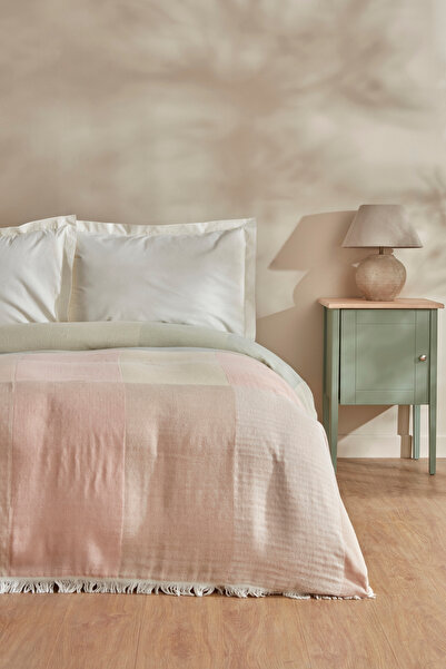 Karaca Home Cube 100% Cotton Double Muslin Pique Pink