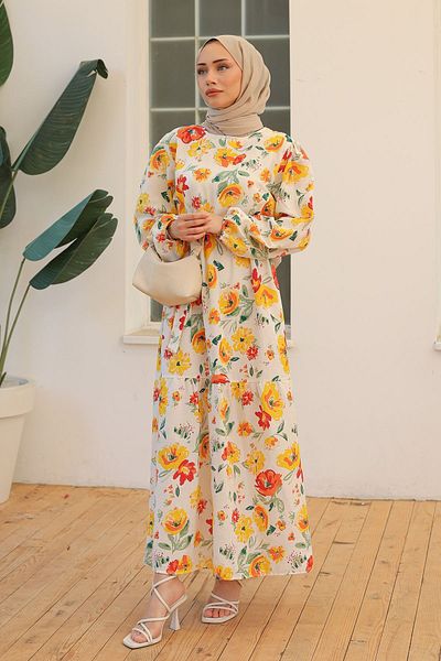 Moka Shopin Mokashopin Textured Linen Dress - Ecrucian 10073.1778