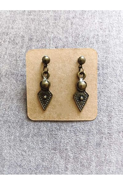 AKIN AKSESUAR HEDİYELİK Ethnic Flexible and Dangle Small Earrings - Antique Model