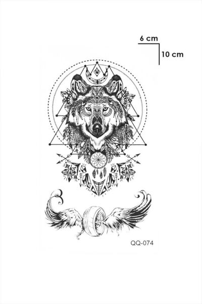BiWini Tribal Kurt Göğüsarası Sırt Bacak Kasık Geçici Dövme Tattoo