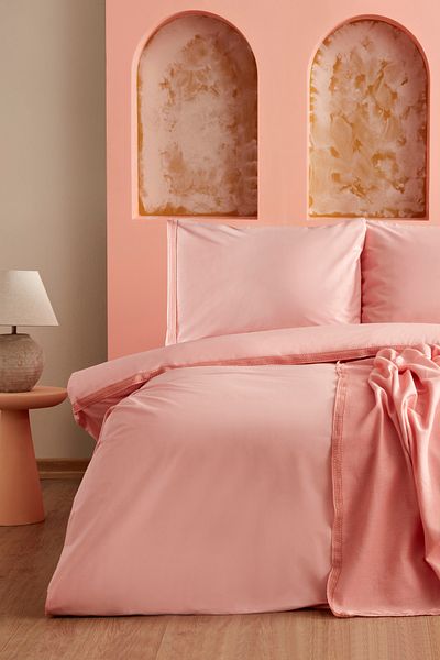 Karaca Home Set cuvertură de pilota dublu din bumbac 100% culoare somon Clara