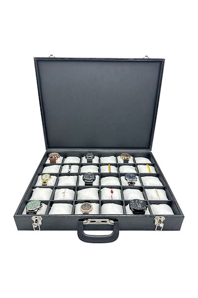 kutuveaksesuar Watch Bag 30 Pieces Patent Leather with Black Handles