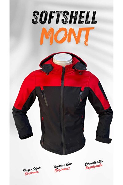 Yağmur Rüzgar Geçirmez Softshell Mont Kapüşonlu