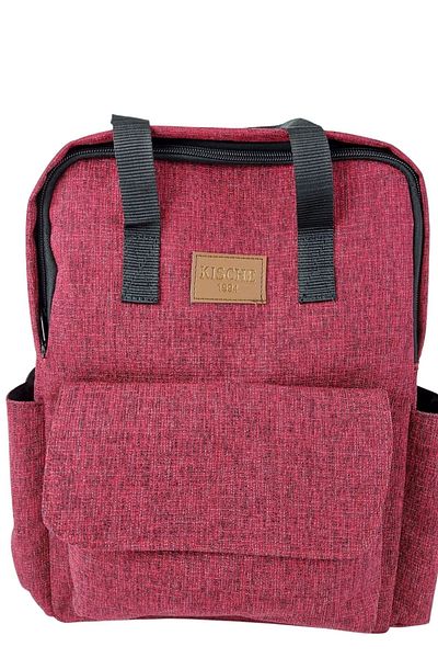 KISCHE Waterproof Thick Soft Melted Fabric Red School Backpack