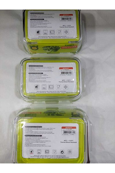 Glassco Lock Glass Green Storage Container 1220cc 21x15x7cm Tempered Bpa Free Locking Easy Use 1 Piece